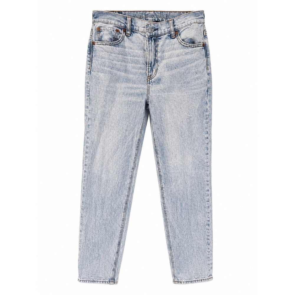 American Eagle Mom Jeans Women's Size 0 Light Wash High Rise Rigid Straight